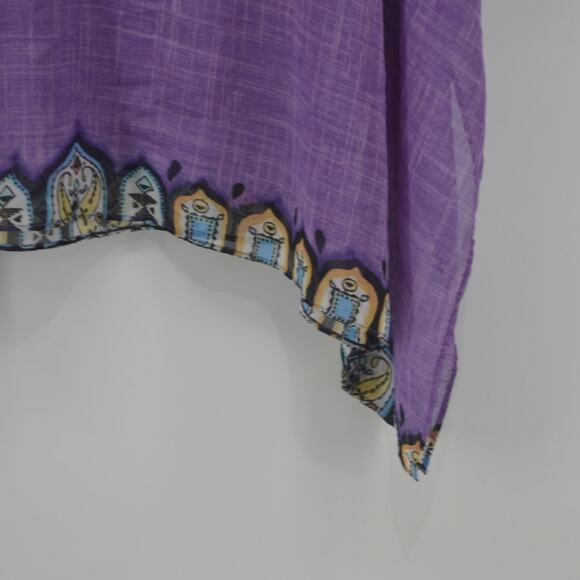 Chico's Small Medium Purple Sheer Blouse Boho Up Top - Picture 8 of 13